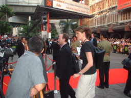 Outside the Scala at the
                  official opening ceremony.