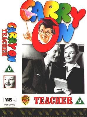 It's all educative
                  fun on the video sleeve of Carry On Teacher.